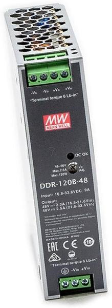 DDR-120B-48 DC/DC zdroj na DIN, 48V 0÷2.5A - DC/DC meniče