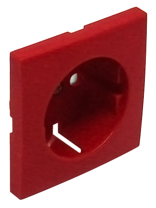 90632_TVM: Kryt zásuvky Schuko s clonkou, červená