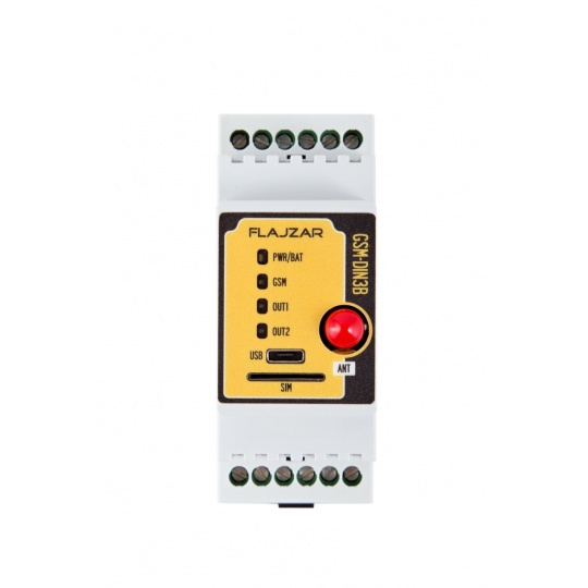 GSM-DIN3B - univerzálny GSM ovládač a hlásič na DIN lištu