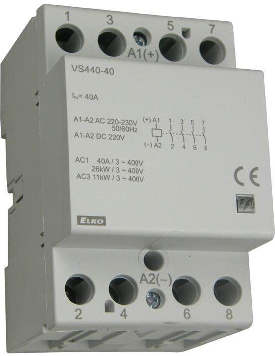 Inštalaèný stýkaè VS440-04 230V AC/DC