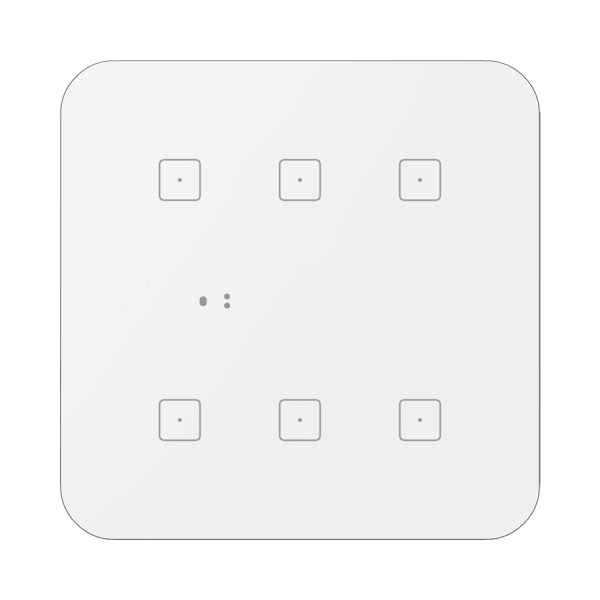 Bezdrôtový, dotykový, sklenený ovládač RFSW-262/W/24V, biely