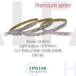 LED pás PREMIUM , 24W/m , RGBW (NW), 60LED/m, 24W  (Neutrálna biela 4000°K)