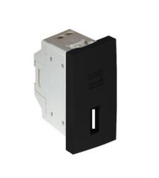 45383 SPM: USB zsuvka, typ A, 1-modul, ierna matn