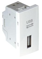45437 SBR: Dtov zsuvka USB - 1 modul, biela