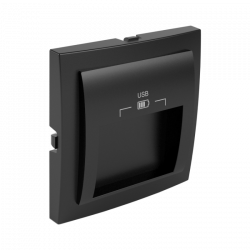 90673_TPM: Kryt pre USB nabíjačku, 2 výstupy, čierna