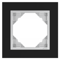 90910_TEA: 1 - rámček, čierne sklo/hliníková