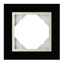 90910_TEB: 1 - rámček, čierne sklo/biela