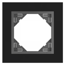 90910_TES: 1 - rámček, čierne sklo/šedá