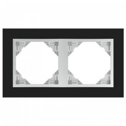 90920_TEA: 2 - rámček, čierne sklo/hliníková