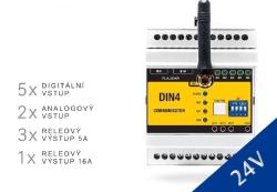 Univerzálny GSM komunikátor GSM-DIN4 24V DC/AC